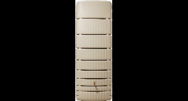 Graf regenton Slim 650 L beige-met kraantje-met vulautomaat voor ronde regenpijp