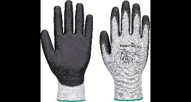 Portwest Grip 13 PU Diamond Gebreide Handschoen (Pk12) - Grijs/zwart - XL