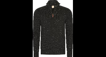 Mario Russo Skipper - Heren Trui - Half Zip - Zwart - M