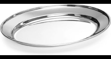 HENDI Ovale serveerschaal – roestvrij staal – vaatwasmachinebestendig – 400x260 mm