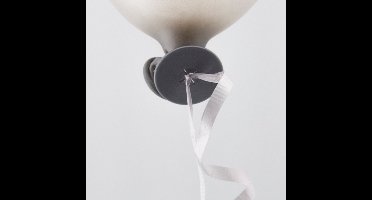 100x Automatische ballon snel sluiter met lint Zilver - Ballonnen Feest Knopen