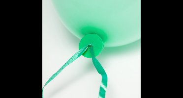 100x Automatische ballon snel sluiter met lint Groen - Ballonnen Feest Knopen