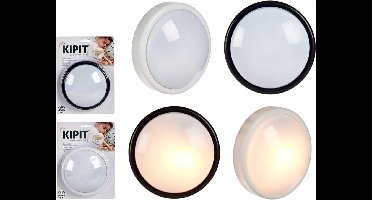 Nachtlamp - Zwart - Big - Kipit - ganglamp - Ronde - LED-Lampen - 15x15 x 4,7 cm - zolderlamp - nachtlampje