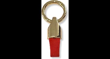 Luxe Sleutelhanger, Leren & Metaal Sleutelhanger, Kunstleer, Goud - Rood