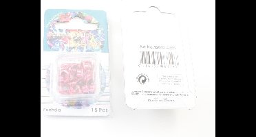 Scrapbooking Eyelet Bloem 10mm 15 stuks Roze Gat 4 mm