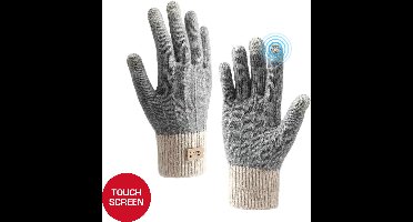Mario Russo Touchscreen Handschoenen - Handschoenen Dames & Heren - Handschoenen winter - One Size - Grijs