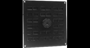 Nedco BV Aluminium schuifrooster 200x200mm met gaas en draaiknop, zwart