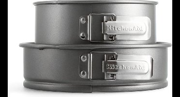 KitchenAid Bakeware-sets in gealuminiseerd staal – 2-delige ronde bakvormset - 20 en 24cm - PFAS-vrij