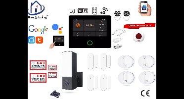 Draadloos alarmsysteem voor woning/camper/boot/caravan werkt met wifi en sim kaart en met spraakgestuurde apps. (Nederlands of Frans stem en tekst) ST01A-36