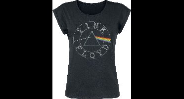Pink Floyd Logo Circle Dames T-shirt - zwart - L