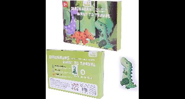 PIA Soft Toys - 3D Dinosaurus DIY kit groen - T-Rex - 23 x 16 x 3 cm