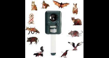 Perel Ultrasone ongedierteverjager op zonne-energie, outdoor, afweermiddel tegen muizen, ratten, insecten, katten, marters,vogels, vossen, kattenschrik, marterverjager, oplaadbaar via usb, tot 65m²