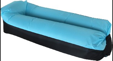 Somstyle Air Lounger - Luchtbed XL - 185 x 75 CM - Opblaasbare Stoel - Tot 180 KG - Lucht Zitzak Outdoor - Blauw / Zwart