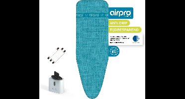 AIRPRO By Widex 6 laagse strijkplankhoes - 50% sneller strijken - Geen water meer onder je strijkplank - maat S/M voor een breedte van 34 tot 42 cm en een lengte van 110 tot 118 cm - Incl gratis spanners