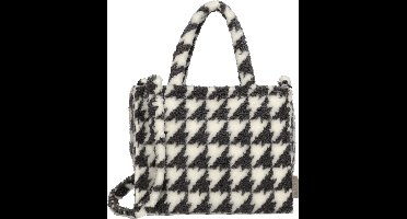 Beagles Navarra Hand & Schoudertas Teddy Soft Trendy Bag - Dames Tas - Pied de poule Grijs