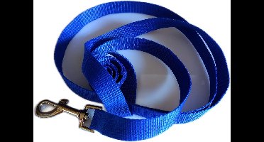 Hondenlijn - 3 m lang - Lijn voor dieren - Groot sluiting - 2 cm breed - Blauw - Honden lijn - Uitlaten hond - Sterke rassen lijn - Uitlaat riem