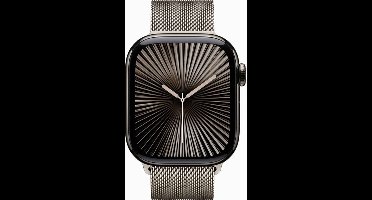 Apple Watch Series 10 - Wifi + 4G - 46mm - Natural Titanium Case met Natural Milanese band - S/M