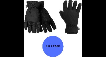 Heatkeeper - Mega thermo handschoenen heren - Zwart - L/XL - 4-Paar - Winter handschoenen