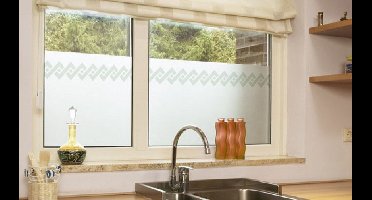 Raamfolie patroon rand semi transparant - 5x - 45 cm x 2 meter - zelfklevend - Glasfolie - Anti inkijk folie