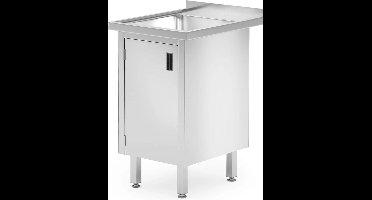HENDI Enkele spoeltafel met kast – gelast – 600x600x x(H)850 mm – roestvrij staal – verstelbare voetjes