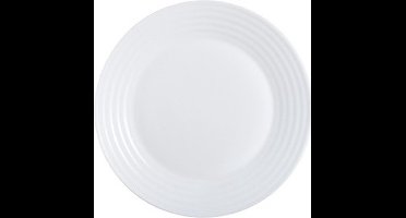 Luminarc Gebaksbordjes - 24x stuks - wit - glas - 19 cm - Kleine glazen bordjes - Tafel dekken