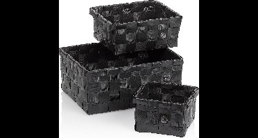 Mand, Set van 3 Stuks, Polypropyleen, Zwart - Kela | Neo