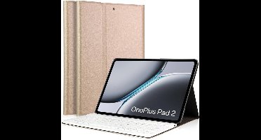 Hoes met toetsenbord geschikt voor Oppo Pad 3 Pro / OnePlus Pad 2 / OnePus Pad Pro 12.1 - Keyboard Book Case Cover Hoesje Goud