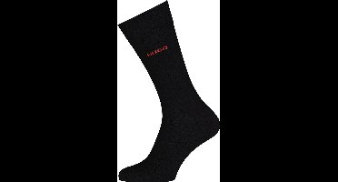 HUGO logo sokken (2-pack) - herensokken katoen - zwart