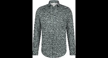 Blue Industry Overhemd Print Grijs - Maat 39 - Heren - Overhemden Casual