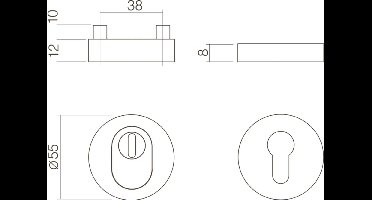 Veiligheidsplatenset vr. cilinder, RVS