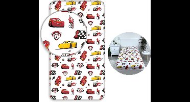 DISNEY Cars kinderhoeslaken, katoenen hoeslaken met elastiek 90x200cm+25cm, OEKO-TEX