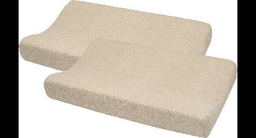 Meyco Baby Uni aankleedkussenhoes - 2-pack - badstof - sand - 50x70cm