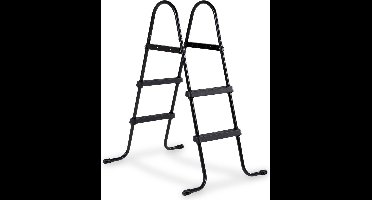 EXIT Zwembadtrap Framehoogte 60-90cm - Zwembadladder - Anti-Slip - Opklapbaar - Zwembad Accessoire - Zwart