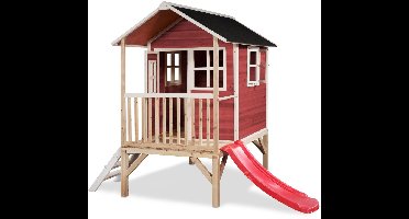 EXIT Loft 300 Houten Speelhuis - Speelhuisje voor Buiten - FSC Hout - Kinderen - Rood