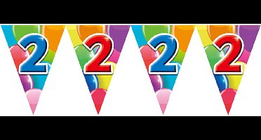 6x Vlaggenlijn 2 jaar 10 meter - Verjaardag Feestje Vlag Vlaggen Versiering Slinger Feestdecoratie Decoratie