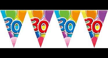 Vlaggenlijn 30 jaar 10 meter - Verjaardag Feestje Vlag Vlaggen Versiering Slinger Feestdecoratie Decoratie