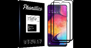 Screenprotector voor Samsung Galaxy A50 - 2 stuks Beschermglas van glas Transparante glazen schermbeschermfolie met zwarte randen