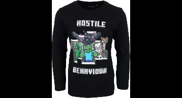 Minecraft Longsleeve - zwart multi - 100% Katoen. Maat 152/12 jaar
