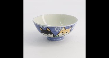 Tokyo Design Studio – Kawaii – Rijstkom – Shiba Hond – Blauw – 14.5×6.5cm 500ml