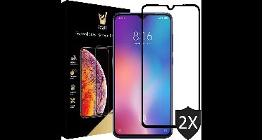 Screenprotector geschikt voor Xiaomi Mi 9 - Tempered Gehard Glas - Full Screen Volledig Beeld - iCall - 2 Stuks