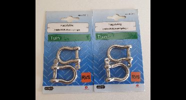 Starx Harpsluiting 4 stuks RVS 6mm Gebogen - Tuin