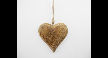 Houten hartje met touwtje- Hartje tafeldecoraie - ** PRIJS VOOR 2 STUKS**
