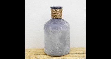 SENSE Decoratieve fles vaasje - Frosted vaas - Kleine Glazen Flesjes – Bloemenvaasje – Mini Fles vaas