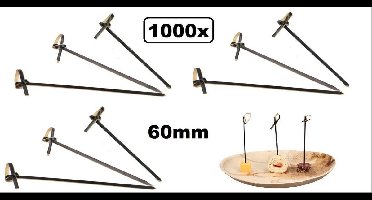 1000x Knoopprikker Bamboe 6cm - Knoop prikker BBQ food hapjes festival thema feest