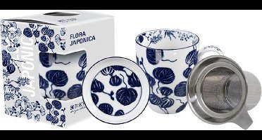Tokyo Design Studio - Flora Japonica Mug Giftset Ivy w/Strainer and Tea Tip 380ml - tea for oneset - cadeauset