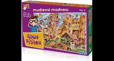 Legpuzzel van 100 stukjes - Gibsons - Spot the Sillies, Mudieval Madness, John Francis