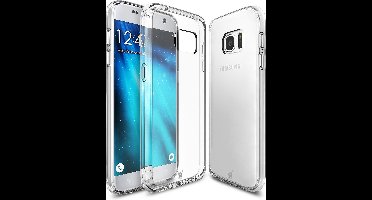 Hoesje geschikt voor Samsung Galaxy S7 Edge - Hardcase met Soft Siliconen TPU Zijkant Transparant Hoesje