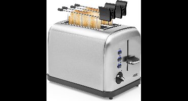 Princess 142354 - Compacte broodrooster – Zilver - ontdooi- en verwarmfunctie - 850 Watt