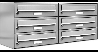 6 personen brievenbus zes 2x3 adressen