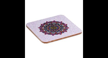 Mandala onderzetters paars (6 stuks)